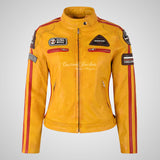 LDS SIZMA Leather Biker Jacket for Women