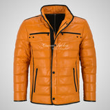 VAULT Padded Leather Jacket For Mens