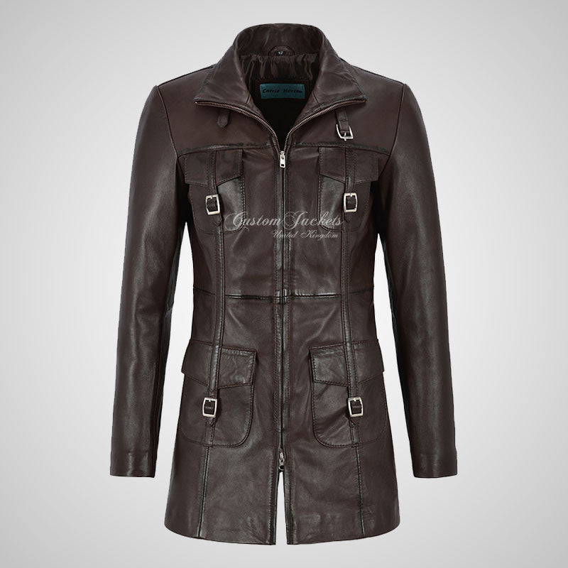 GINVERA Ladies Hip Length Blouson Jacket Soft Lambskin Leather