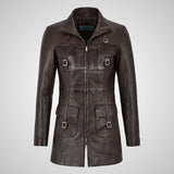 GINVERA Ladies Hip Length Blouson Jacket Soft Lambskin Leather