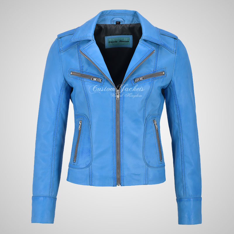 BLAZE Leather Biker Leather Jacket For Women Soft Lambskin Leather