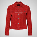 CHLOE Women's TRUCKER Style Soft Suede Jacket Leather Shacket