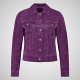 CHLOE Women's TRUCKER Style Soft Suede Jacket Leather Shacket