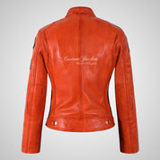 LDS SIZMA Leather Biker Jacket for Women