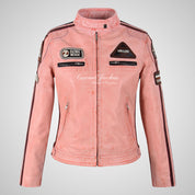 LDS SIZMA Leather Biker Jacket for Women