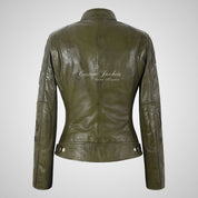 LDS SIZMA Leather Biker Jacket for Women