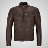 CONWY Men's Biker Leather Jacket Soft Leather Fashion Jacket