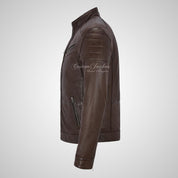 CONWY Men's Biker Leather Jacket Soft Leather Fashion Jacket