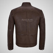 CONWY Men's Biker Leather Jacket Soft Leather Fashion Jacket