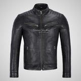 CONWY Men's Biker Leather Jacket Soft Leather Fashion Jacket