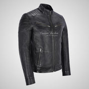 CONWY Men's Biker Leather Jacket Soft Leather Fashion Jacket