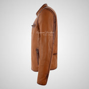 JAX Mens Leather Biker Jacket Waxed Vintage Leather