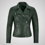 ROSETTA Ladies Biker Leather Jacket Soft Lambskin Napa Leather