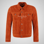 WEST Trucker Men's Suede Denim Jacket Shirt Jacket