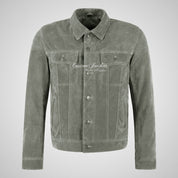 WEST Trucker Men's Suede Denim Jacket Shirt Jacket