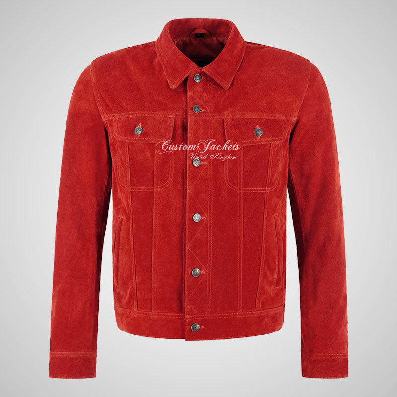 WEST Trucker Men's Suede Denim Jacket Shirt Jacket