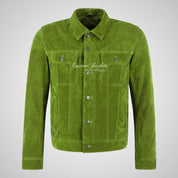 WEST Trucker Men's Suede Denim Jacket Shirt Jacket