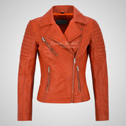 ROSETTA Ladies Biker Leather Jacket Soft Lambskin Napa Leather