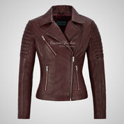 ROSETTA Ladies Biker Leather Jacket Soft Lambskin Napa Leather