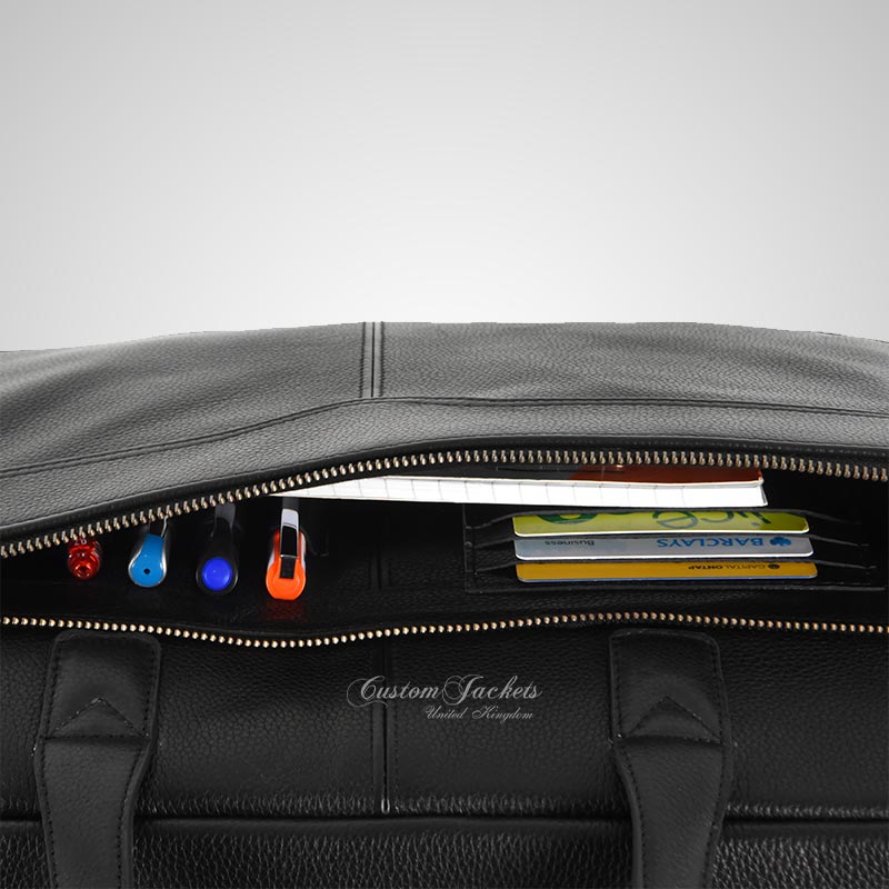 Laptop Bag Black Leather Briefcase Shoulder Messenger Bag