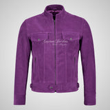 ROADSTRE Men's Suede Biker Jacket - Soft Calf Suede Leather