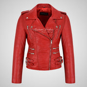 CATWALK Ladies Leather Biker Jacket Soft Lambskin Leather