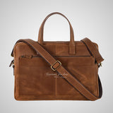 Laptop Bag Tan Vintage Leather Briefcase Shoulder Messenger Bag