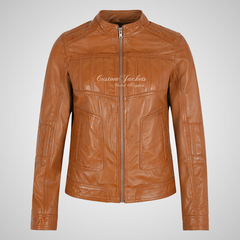 LMVP Ladies Casual Blouson Style Leather Jacket