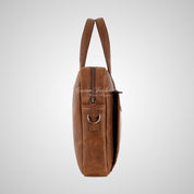 Laptop Bag Tan Vintage Leather Briefcase Shoulder Messenger Bag