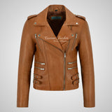CATWALK Ladies Leather Biker Jacket Soft Lambskin Leather