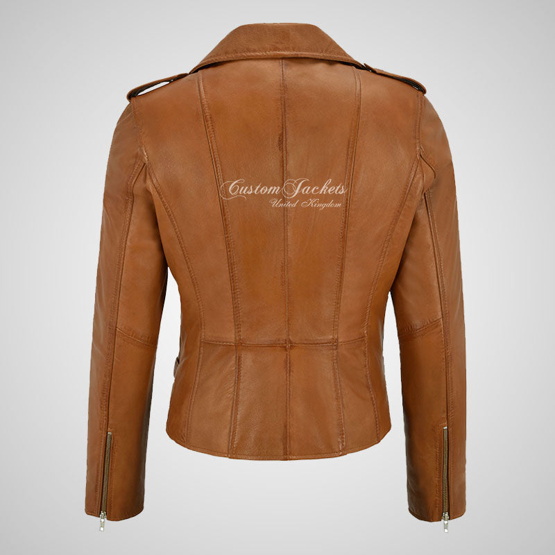 CATWALK Ladies Leather Biker Jacket Soft Lambskin Leather