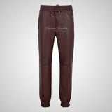 STRIDE Men's Leather Jogging Bottoms Leather Trousers