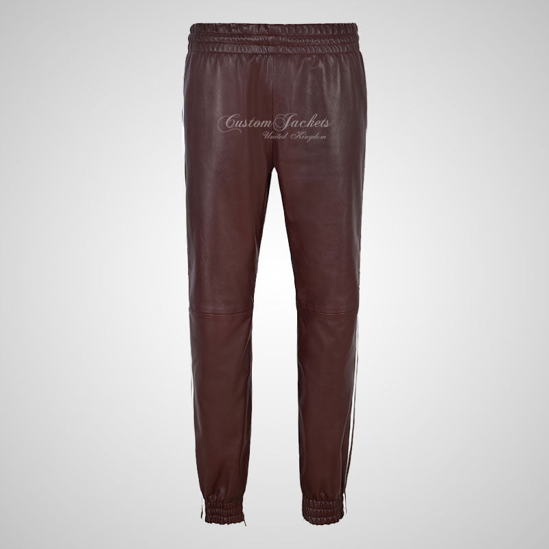 FLEX Leather Jogging Bottom With Stripes For Men