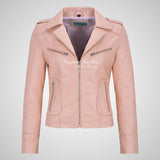 BLAZE Leather Biker Leather Jacket For Women Soft Lambskin Leather