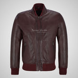 CLARINGTON MEN'S Perforated Leather Bomber Jacket