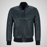 CLARINGTON MEN'S Perforated Leather Bomber Jacket
