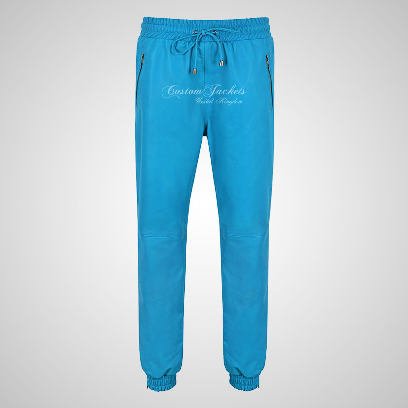 STRIDE Men's Leather Jogging Bottoms Leather Trousers