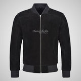 JACK Suede Bomber Jacket Classic Varsity Leather Jacket