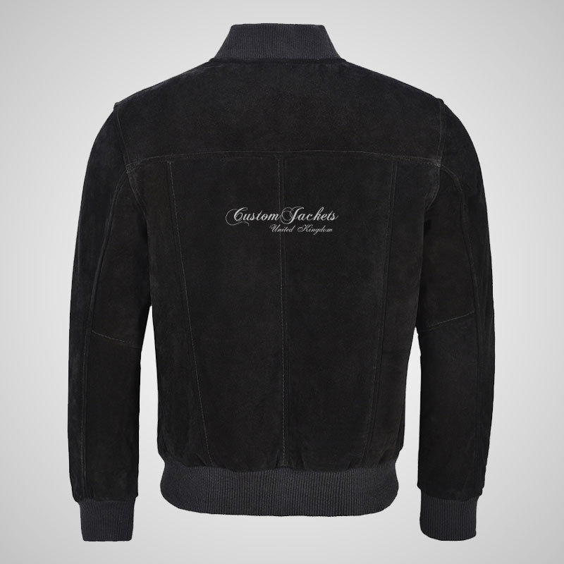 JACK Suede Bomber Jacket Classic Varsity Leather Jacket
