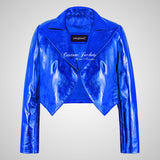LUISA Ladies Leather Bolero Jacket Shinny Foiled Leather Jackets