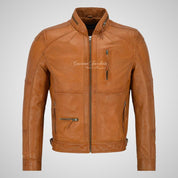Fallowen Leather Biker Jacket For Mens