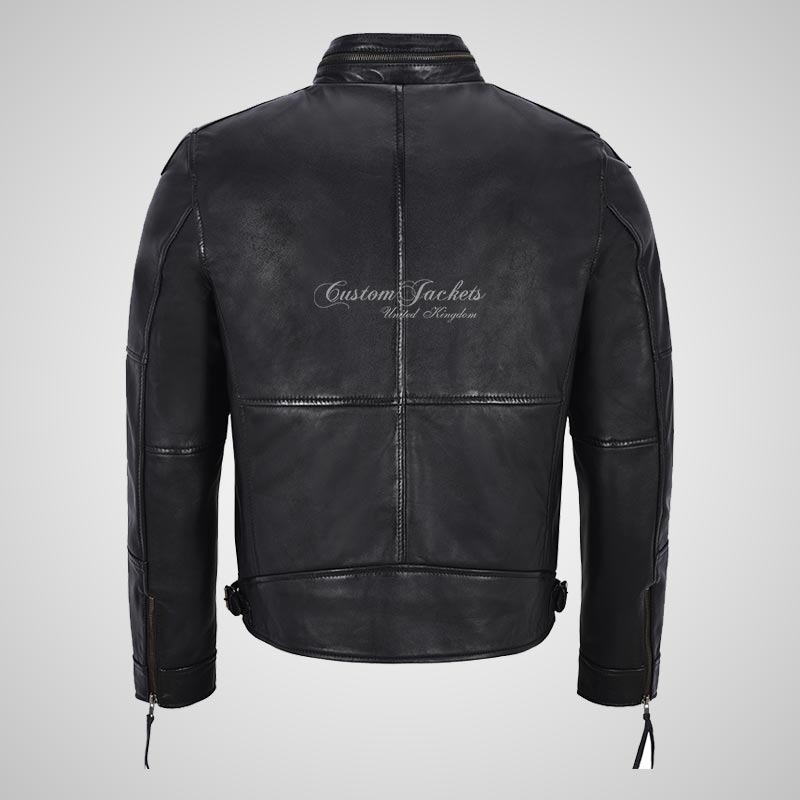 Fallowen Leather Biker Jacket For Mens