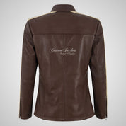 FRIDA Women’s Racer Style Bubble Leather Jacket