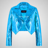 LUISA Ladies Leather Bolero Jacket Shinny Foiled Leather Jackets
