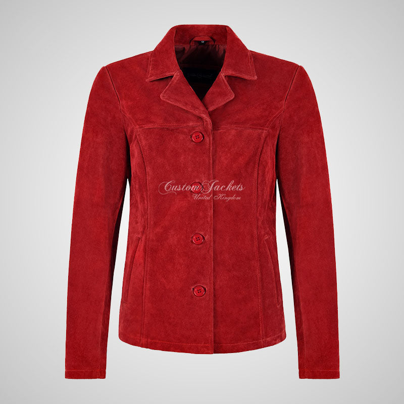 DAVONTE Women Suede Blazer Jacket