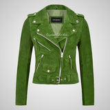 BRANDO Ladies Biker Suede Jacket Leather Biker Jacket