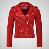 BRANDO Ladies Biker Suede Jacket Leather Biker Jacket