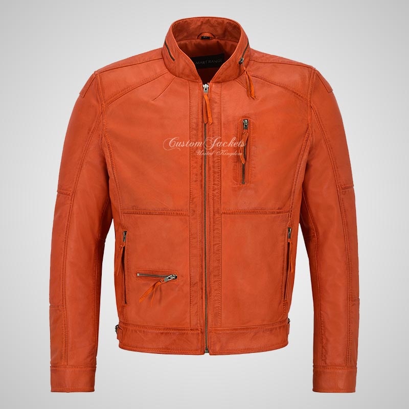 Fallowen Leather Biker Jacket For Mens