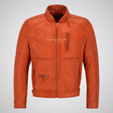 Fallowen Leather Biker Jacket For Mens
