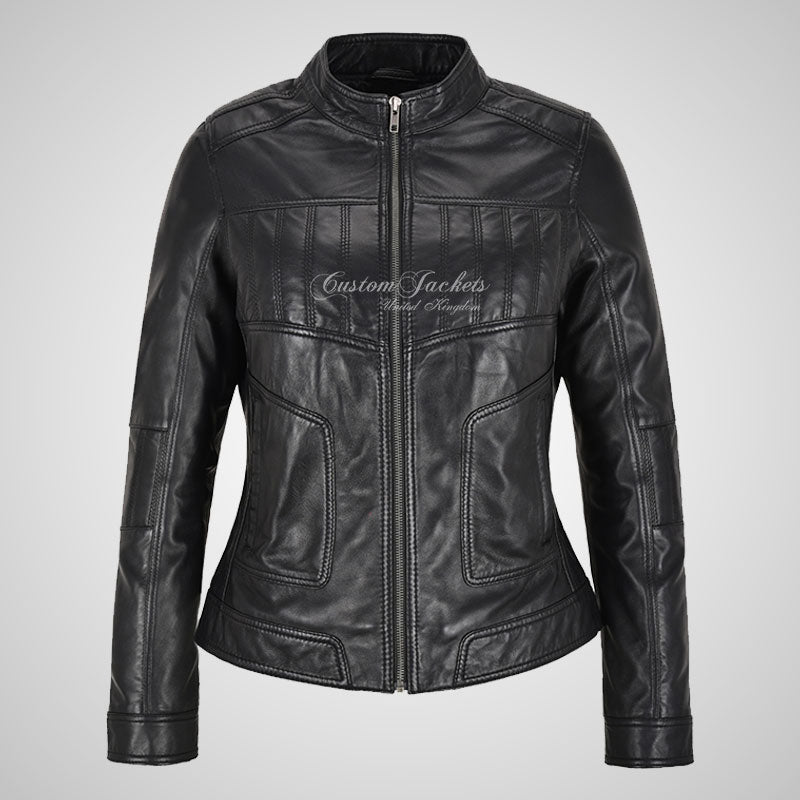 LMVP Ladies Casual Blouson Style Leather Jacket
